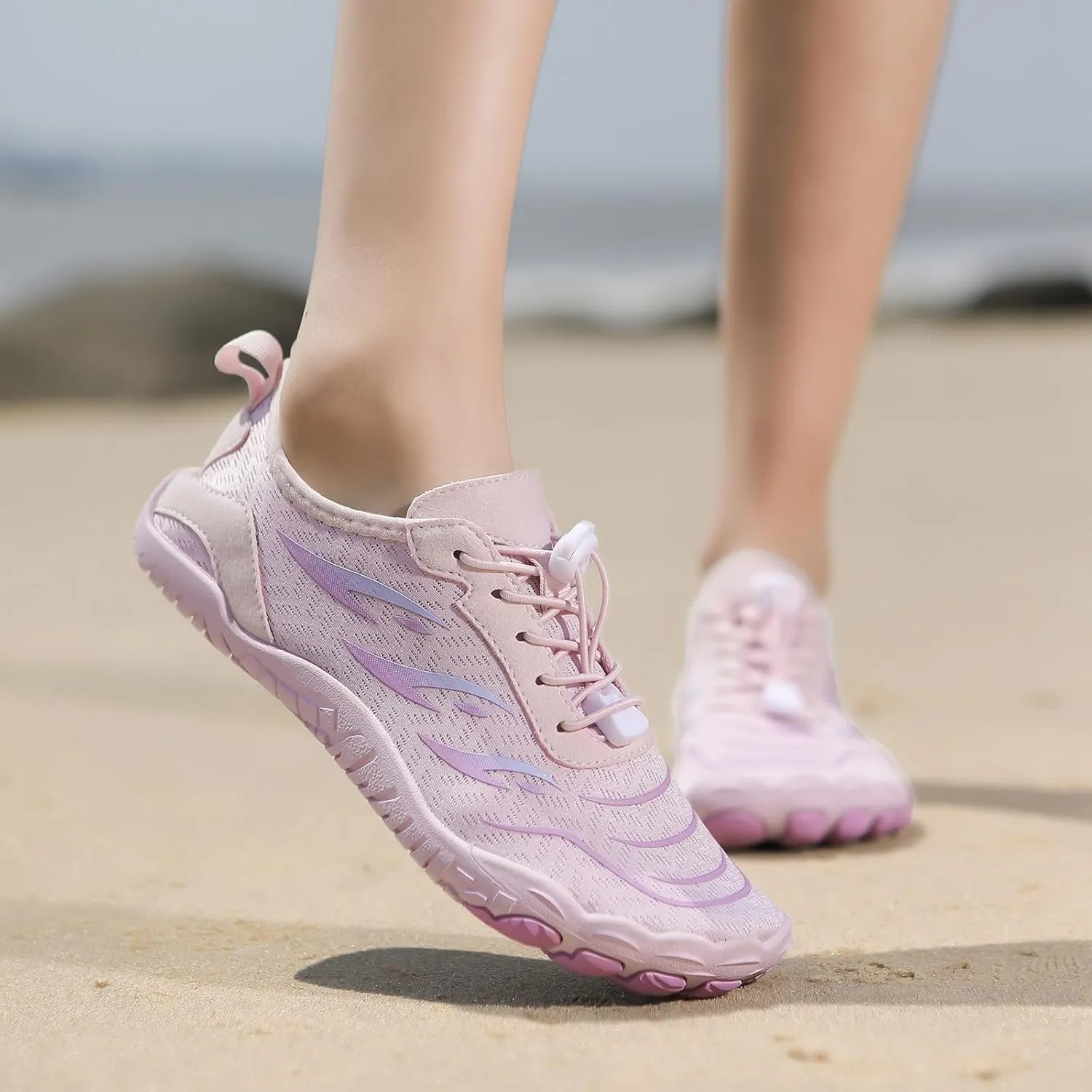 Water Shoes for Women Wide Width, Lightweight Non Slip Shoes, Barefoot Footwear Neuropathy, Grounded Footwear for Women, Zero Drop Beach Walking Shoe, Athletic Sneakers for Running Walking Hiking