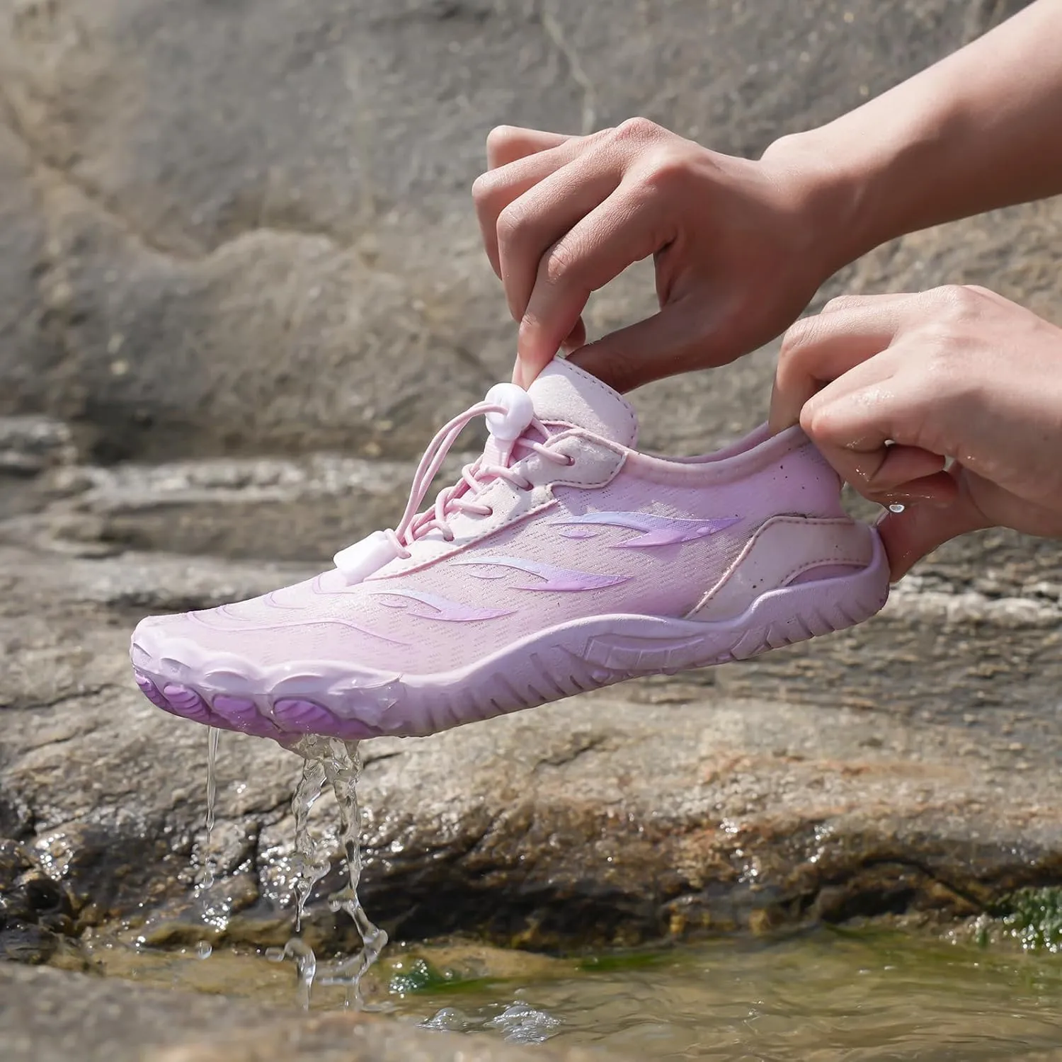 Water Shoes for Women Wide Width, Lightweight Non Slip Shoes, Barefoot Footwear Neuropathy, Grounded Footwear for Women, Zero Drop Beach Walking Shoe, Athletic Sneakers for Running Walking Hiking