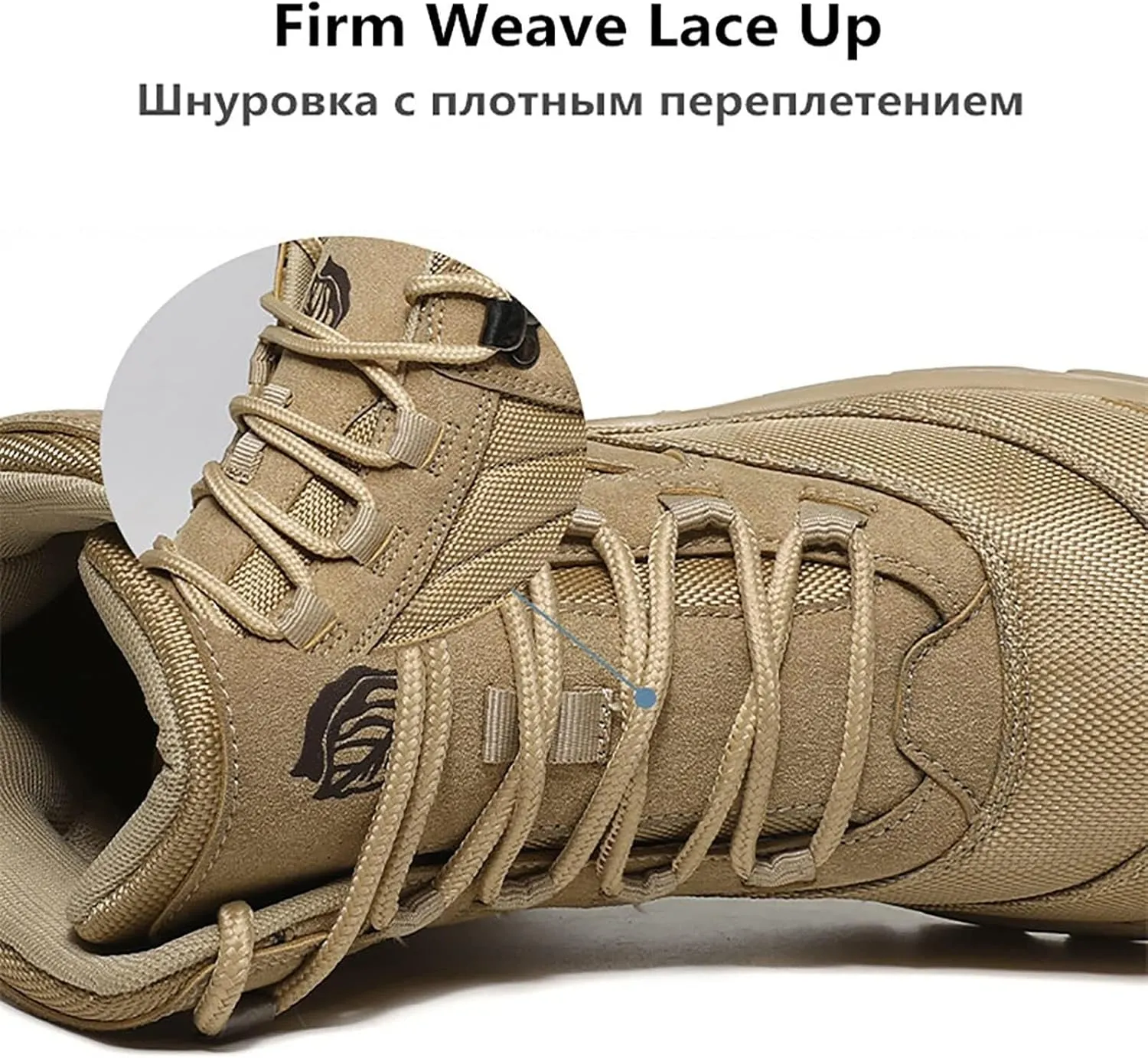 Wcxixo Men Waterproof Tactical Training Boots, Outdoor Lace-up Sports Durable Breathable Men's Mountaineering Desert Boots, for Hiking Quick Dry Desert Boots
