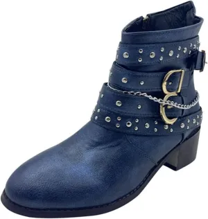 Winter Boots for Women Ankle Brown Leather Booties Women's Flat Ankle Boots Womens Black Boot Fashion Round Toe Low Heel Comfortable Pointed Toe