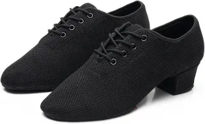 Women Latin Dance Shoes Salsa Jazz Dancing Shoes Woman Heels 3cm/5cm Teachers Ballroom Dance Shoes for Dance Performance(3cm Indoor Black,38)
