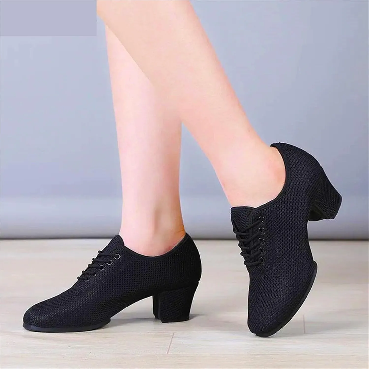 Women Latin Dance Shoes Salsa Jazz Dancing Shoes Woman Heels 3cm/5cm Teachers Ballroom Dance Shoes for Dance Performance(5cm Indoor Khaki,35)