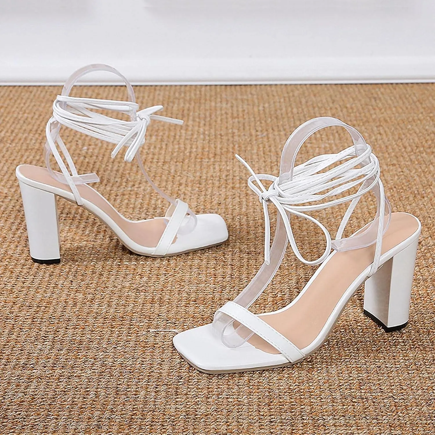 Women's Buckle Flatform Chunky Heel Sandals Retro Single Open Toe Breathable Arch Support Pump Shoes Strappy Elegant Water