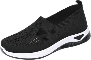 Womens Orthopedic Walking Loafers Slip On Sneakers with Arch Support Comfortable Casual Shoes Plantar Fasciitis Relief Foot Heel Pain Diabetic Feet