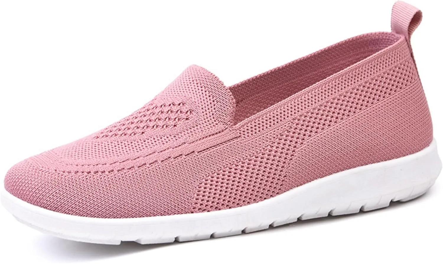 Womens Slip On Loafer Shoes Mesh Lightweight Flat Shoes for Women Low-Top Round Toe Knit Memory Foam Sneaker
