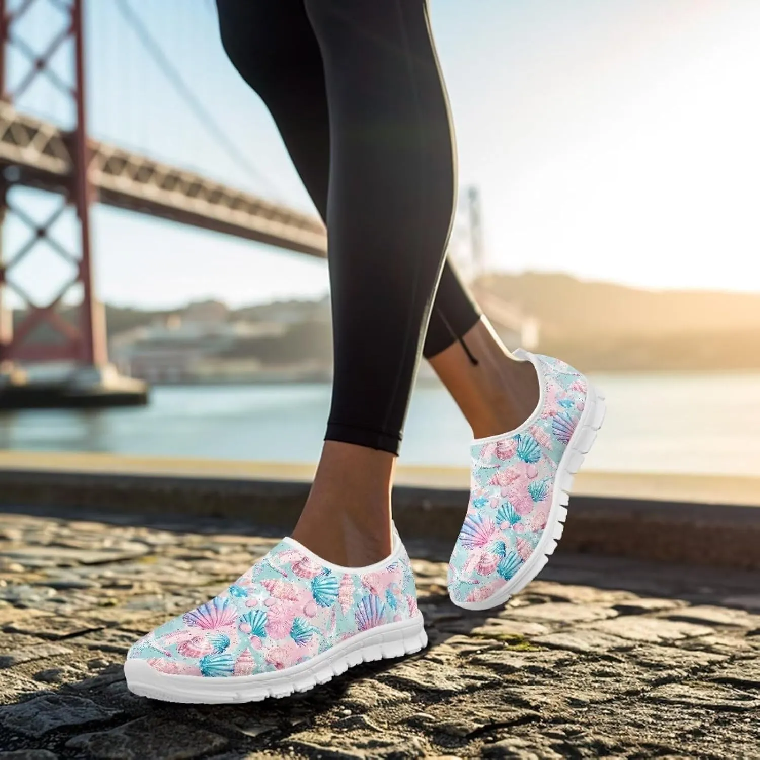 Womens Slip-on Walking Shoes Non Slip Running Sneakers Soft Comfortable Loafers Low Top Ourdoor Sports Travel Shoes