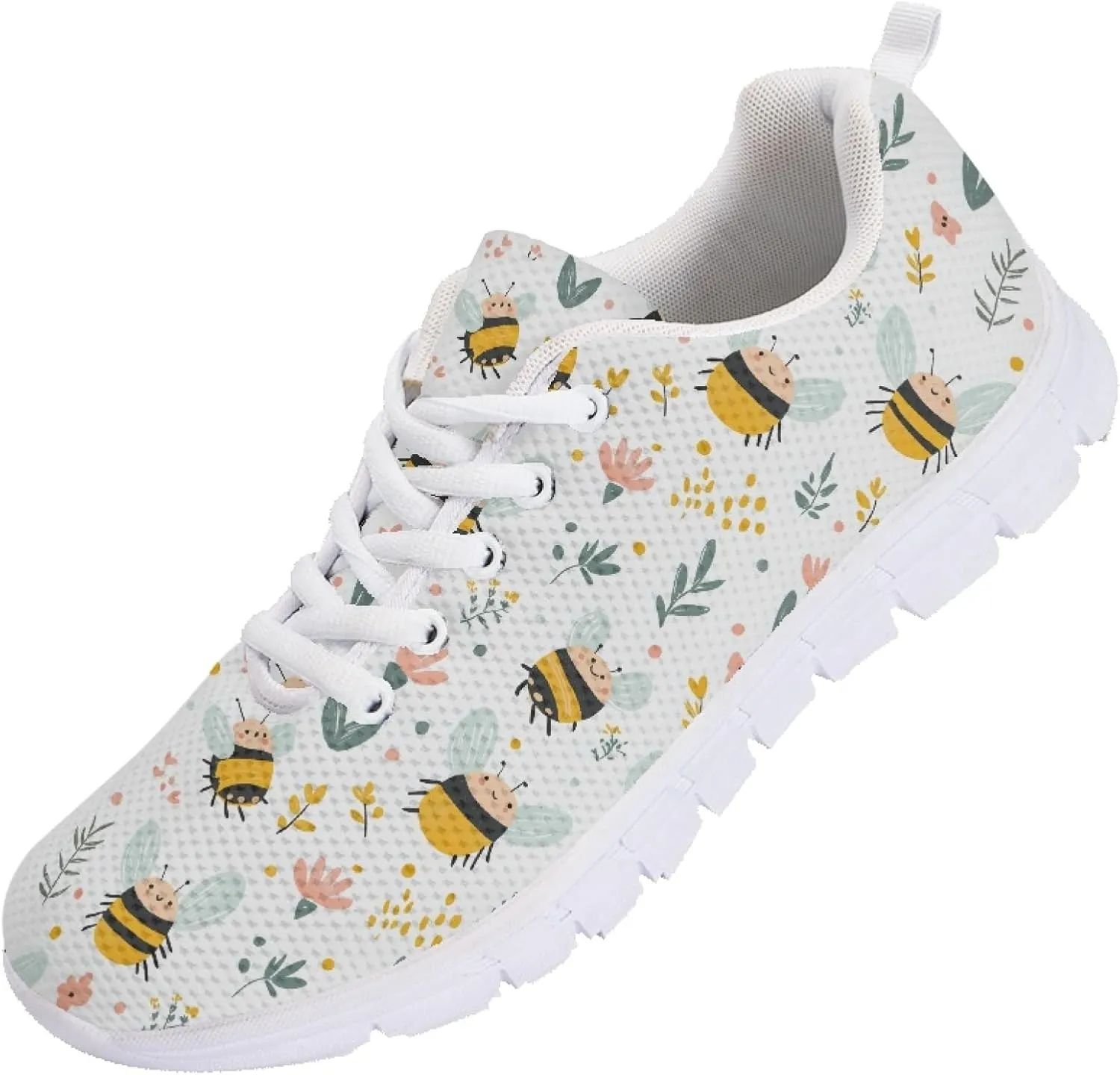 Womens Sports Shoes Trainer Running Travel Sneaker Causal Walking Low Heel Lace Up Breathable Flexible Sneakers for Adults Teens