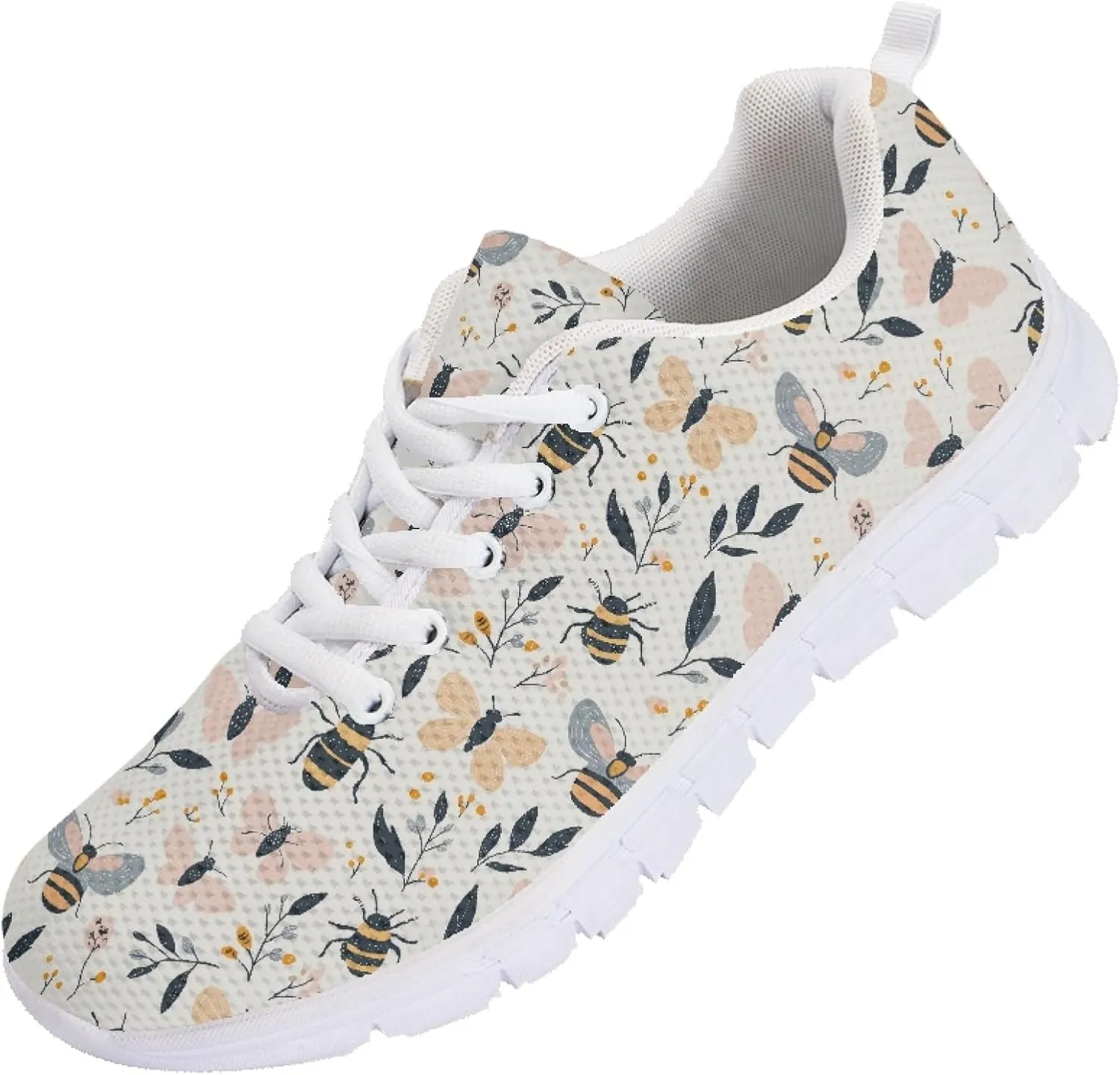 Womens Sports Shoes Trainer Running Travel Sneaker Causal Walking Low Heel Lace Up Breathable Flexible Sneakers for Adults Teens