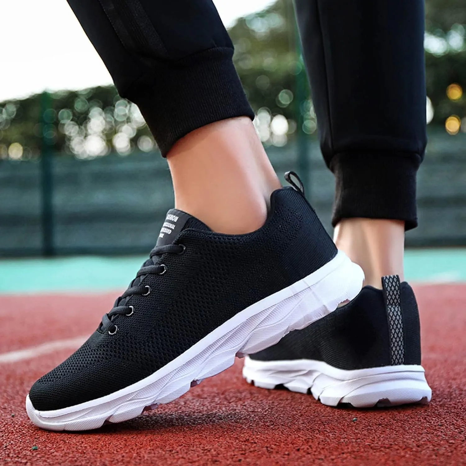 Women's Walking Sock Shoes Elastic Knit Lightweight Mens Dress Shoes Workout Black Casual Shoes Waterproof Sneakers Slip On Tennis Shoe Cross Trainer Shoe