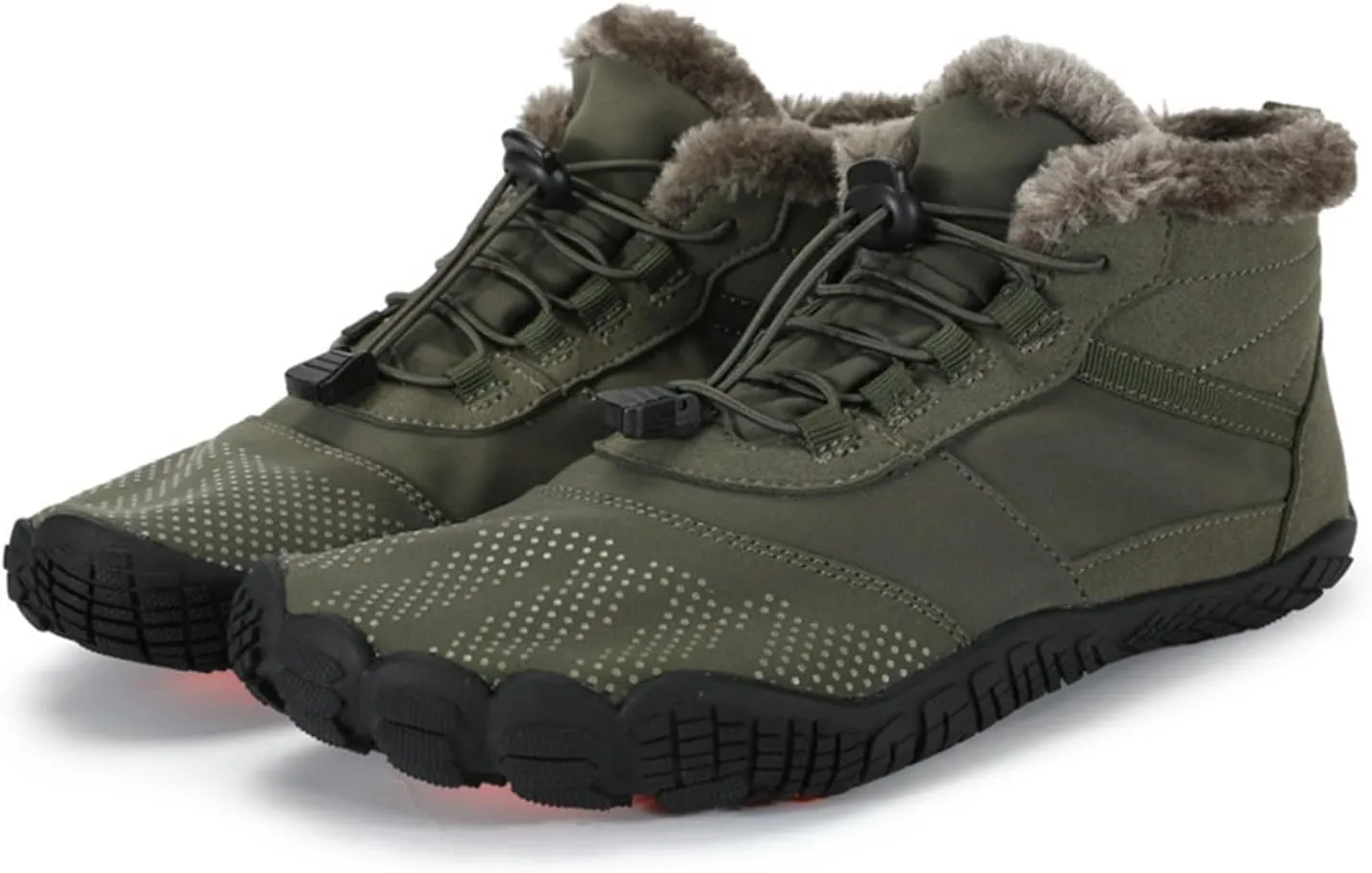 Work Boots for Men Cowboy Style Hiking Sneakers Shoes with Fur Lined Working Shoes for Women Wide Width Waterproof Platform Shoes Work Hike Grounded Footwear