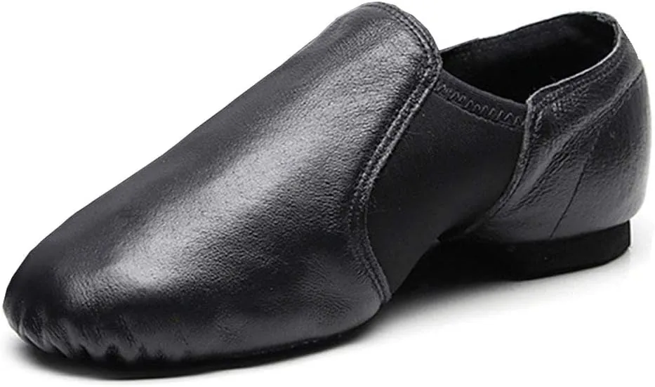 YKXLM Women's Leather Upper and Suede Split Sole Jazz Ballet Yoga Dance Shoes,Model TJDBPUFBJS